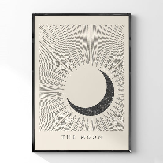 「THE MOON」ミニマルグラフィックアートポスター - Ink Jp
