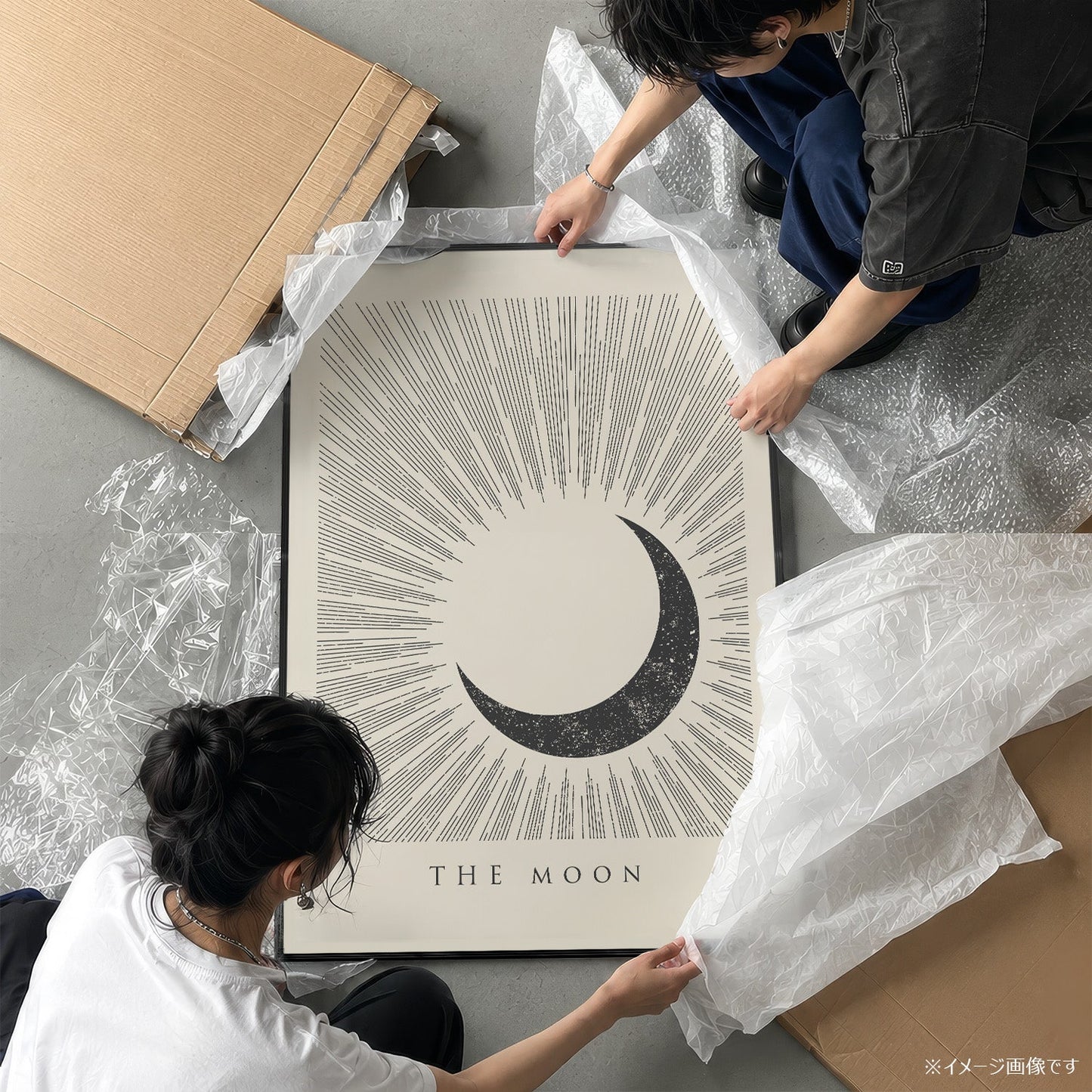「THE MOON」ミニマルグラフィックアートポスター - Ink Jp