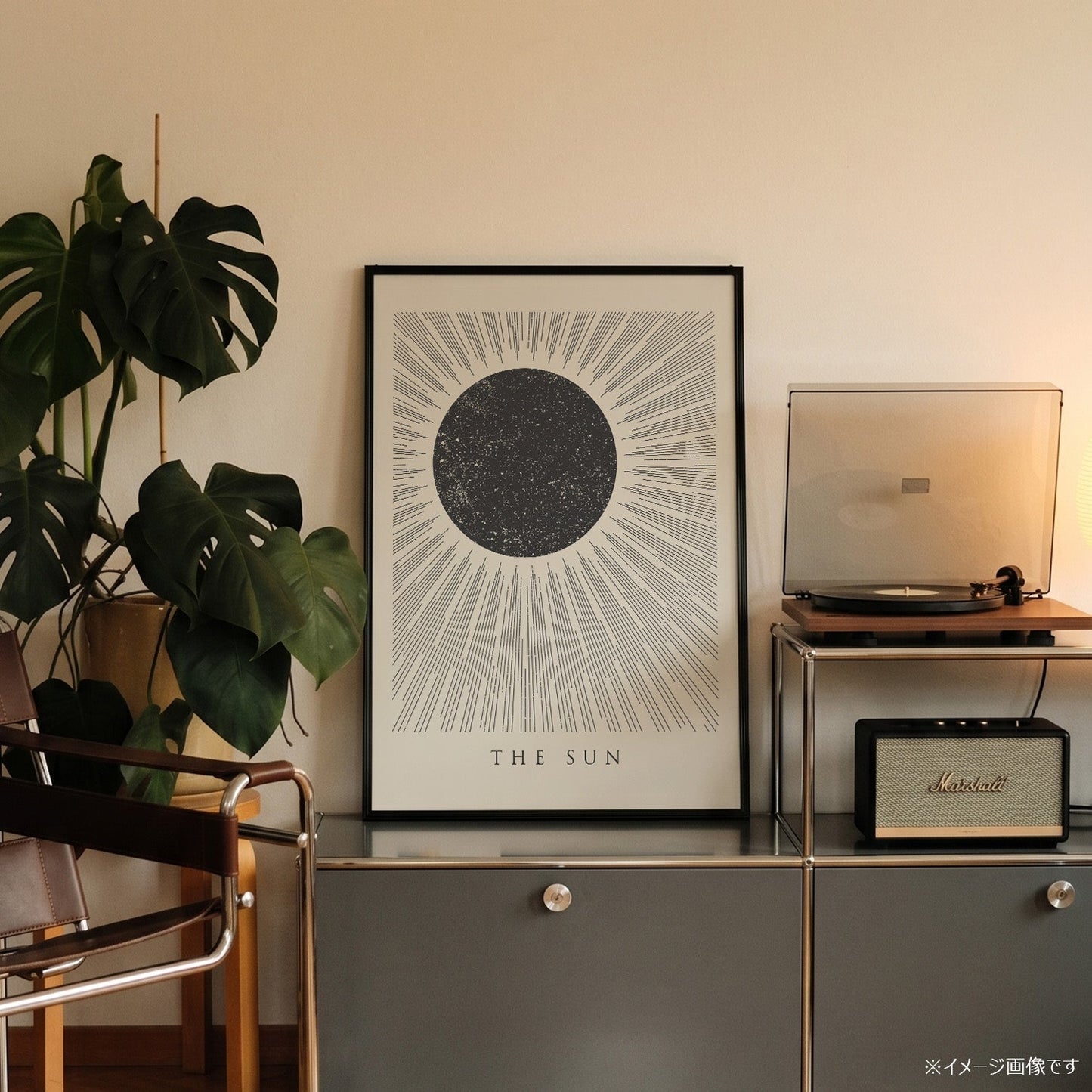 「THE SUN」ミニマルグラフィックアートポスター - Ink Jp