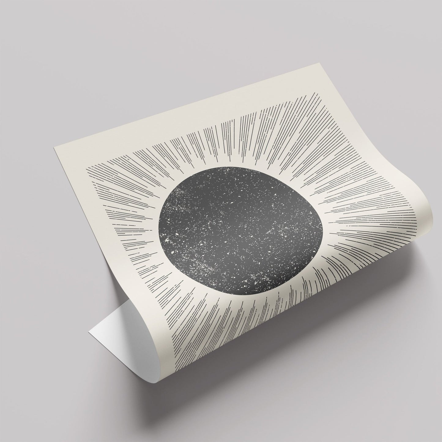 「THE SUN」ミニマルグラフィックアートポスター - Ink Jp