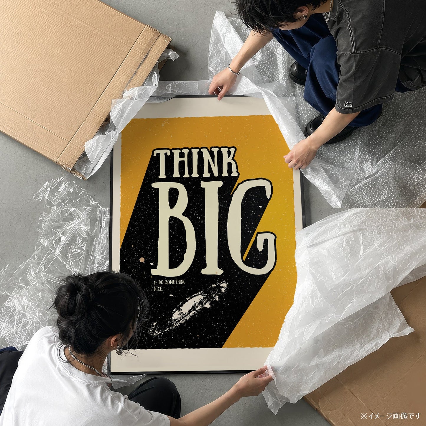 「Think Big」ポジティブグラフィックアートポスター - Ink Jp