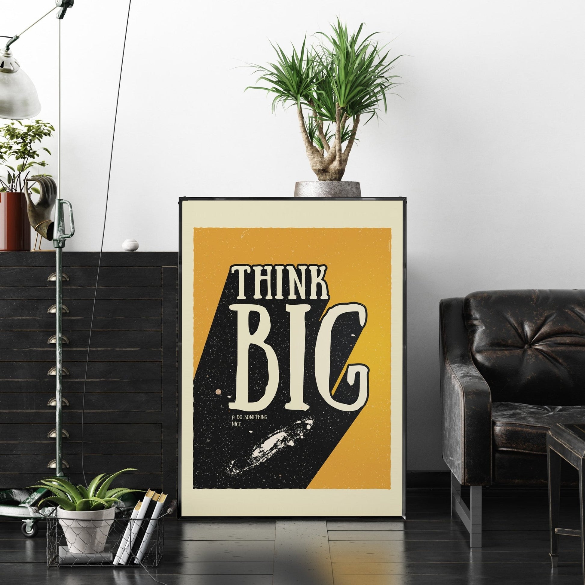 「Think Big」ポジティブグラフィックアートポスター - Ink Jp