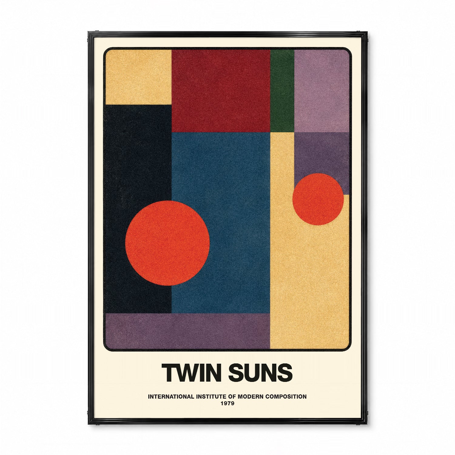 「TWIN SUNS」ミッドセンチュリーモダンポスター - Ink Jp