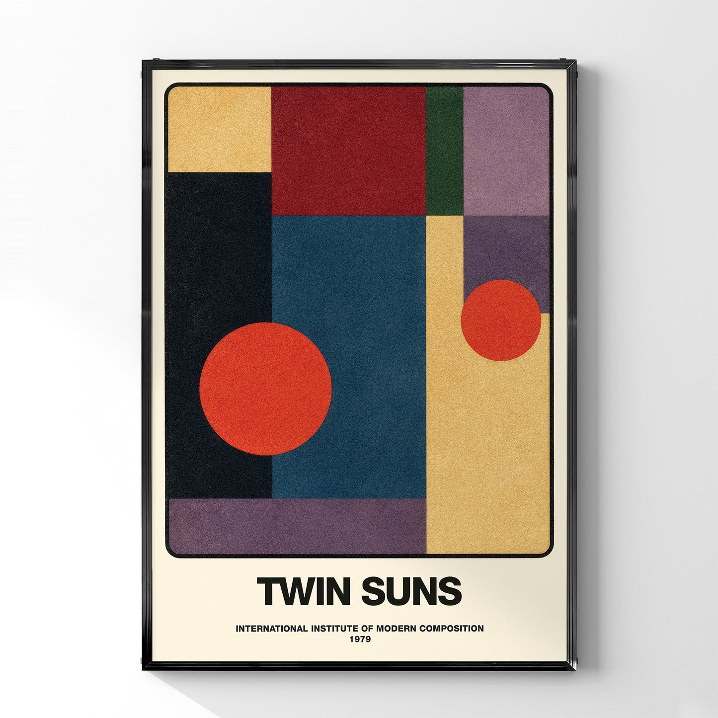 「TWIN SUNS」ミッドセンチュリーモダンポスター - Ink Jp