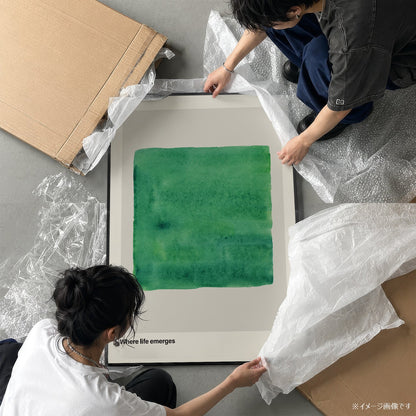 「Where Life Emerges」ミニマルウォーターカラーポスター - Ink Jp