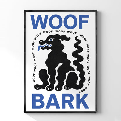 「WOOF BARK」ポップアートポスター - Ink Jp
